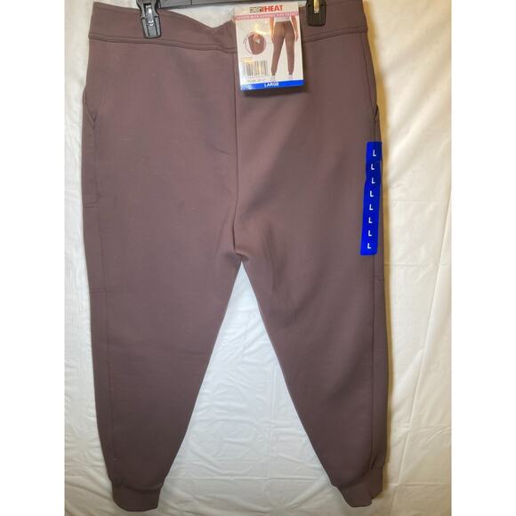 32 Degrees Heat Women's Brown Jogger Pants with Zipper Pockets Large - Picture 3 of 6